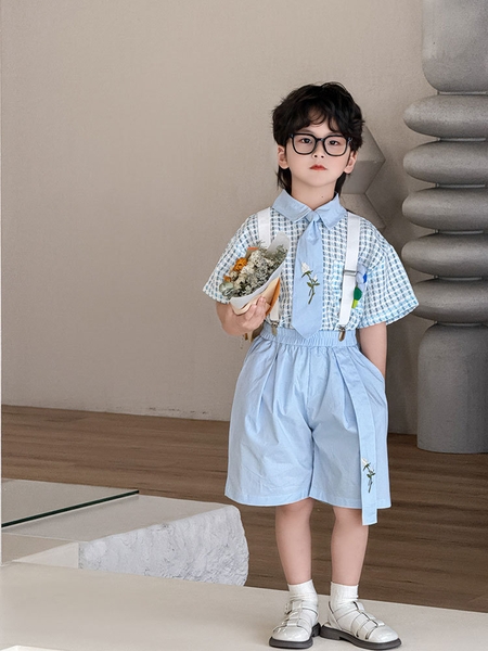 SN Áo Caro Quần Xanh Dương Kèm Đai YH