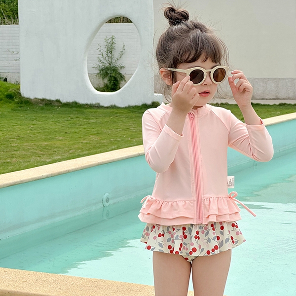Set Bơi Áo Hồng Váy Cherry