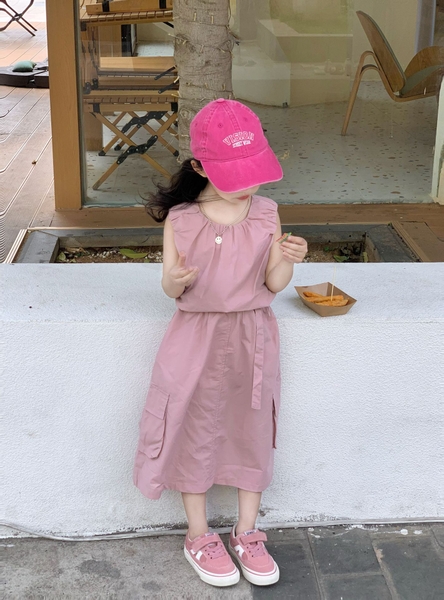 SET Áo Váy Dài Hồng Pink