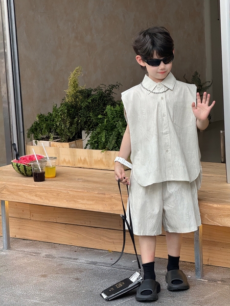 SET Ngắn Xám Túi Trước FS