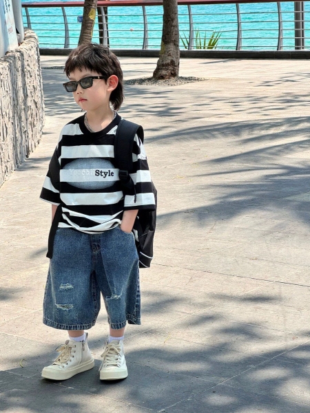 Quần Ngắn Jean Xanh 3 Rách FS