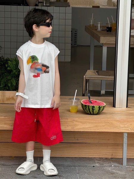 SET Ngắn Áo Vịt Quần Alo Đỏ FS