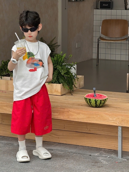 SET Ngắn Áo Vịt Quần Alo Đỏ FS