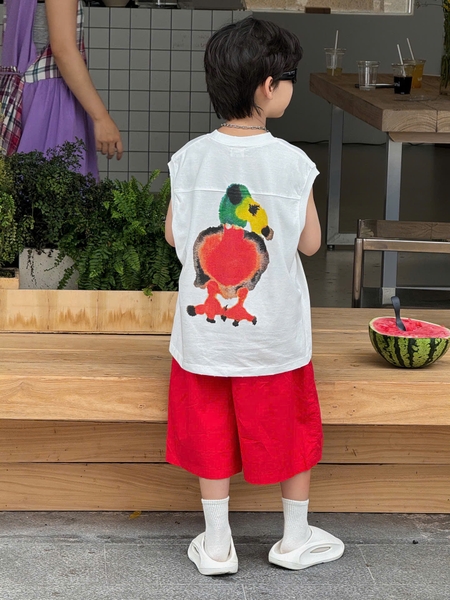 SET Ngắn Áo Vịt Quần Alo Đỏ FS