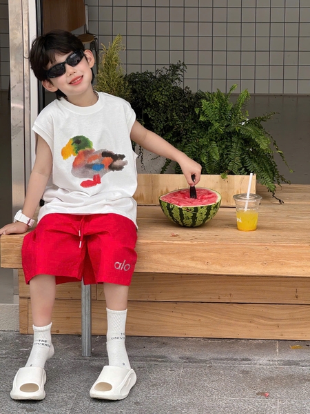 SET Ngắn Áo Vịt Quần Alo Đỏ FS