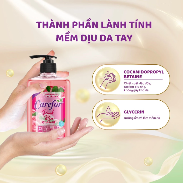 Sữa rửa tay tạo bọt Carefor Chính hãng diệt khuẩn dưỡng ẩm thơm 4 mùi hương dạng chai 500ml