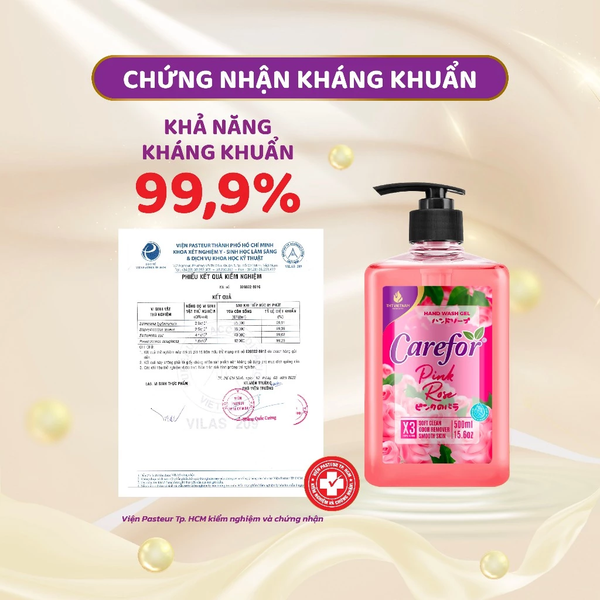 Sữa rửa tay tạo bọt Carefor Chính hãng diệt khuẩn dưỡng ẩm thơm 4 mùi hương dạng chai 500ml