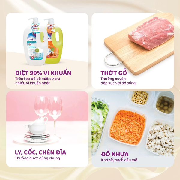 Nước rửa chén bát Carefor Không bám mùi, An toàn 1,9l