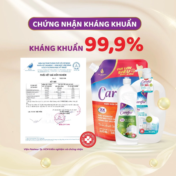 Nước rửa chén bát Carefor Không bám mùi, An toàn 1,9l