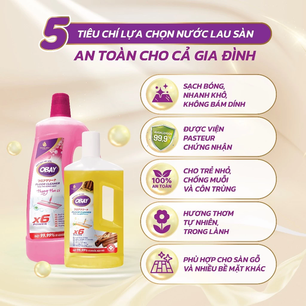 Nước lau sàn đậm đặc Obay Hương thiên nhiên tươi mát 1L