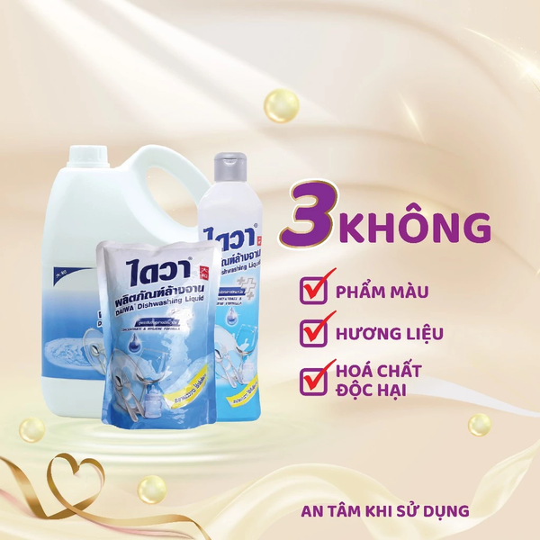 Nước rửa chén Daiwa An toàn sạch bóng Chính hãng 3,6L Can Lớn Tiết kiệm