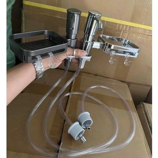Bộ Vòi Hút Nước Rửa Chén Đa Năng Kèm Giá Để Đồ