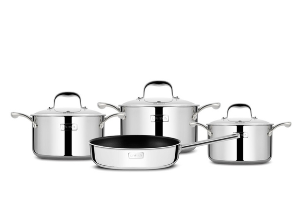 Bộ Inox cao cấp 3 lớp đáy liền Elmich Trimax XS EL-3744 size 18, 20, 24, chảo 26cm