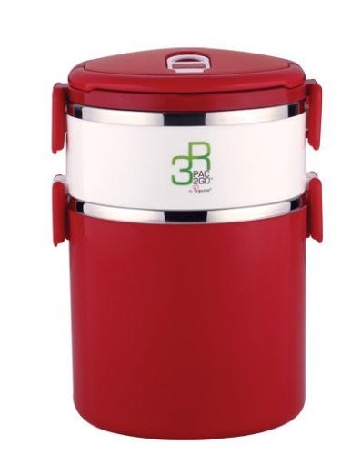 Camen đựng cơm La gourmet® Millennium PAC2GO  2 ngăn 2.5L (đỏ/trắng)
