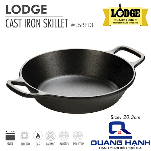 Chảo gang Lodge lòng sâu hai tay cầm 20.3 cm