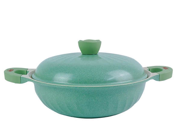 Nồi kháng khuẩn 7 lớp phủ Titanium Happy home xanh lá 28cm