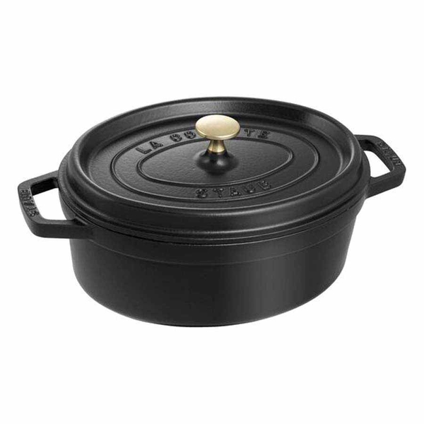 Nồi gang oval Staub màu đen 27cm - 3.2L