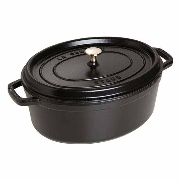 Nồi gang oval Staub màu đen 37cm - 8L