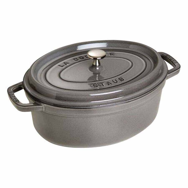 Nồi gang oval Staub màu xám 27cm - 3.2L 1102718