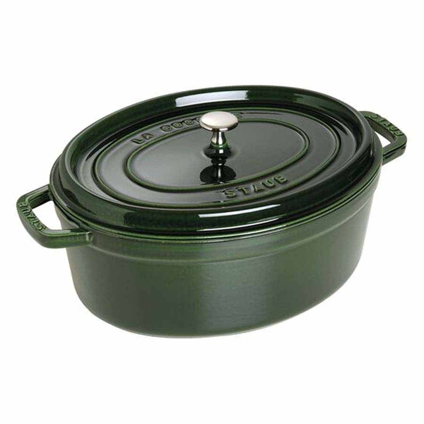 Nồi gang oval Staub màu xanh rêu 33cm - 6.7L