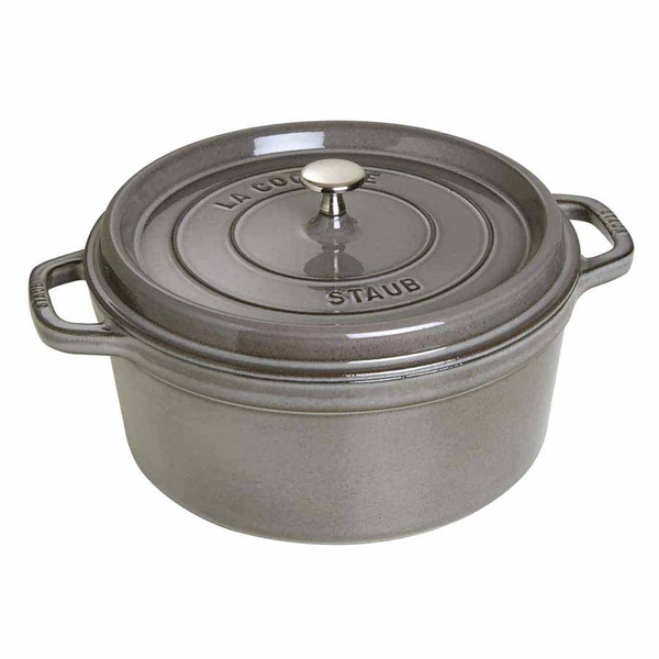 Nồi gang tròn Staub màu xám 26cm - 5.2L