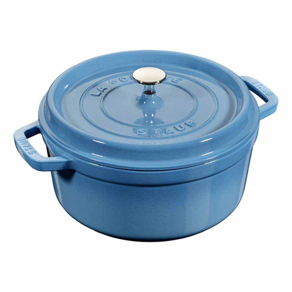 Nồi gang tròn Staub màu xanh nhạt 16cm - 1.2L