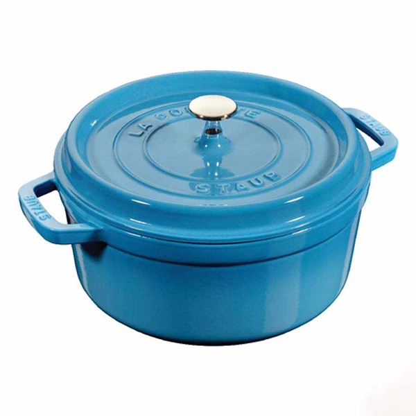 Nồi gang tròn Staub màu xanh nhạt 24cm - 3.8L