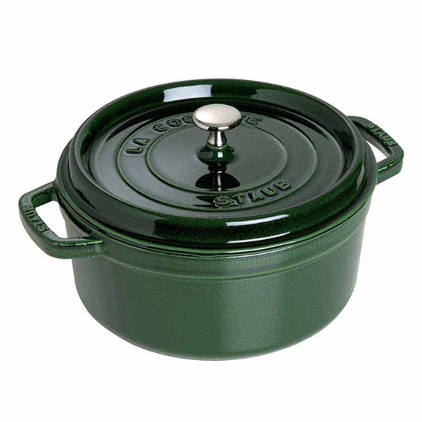 Nồi gang tròn Staub màu xanh rêu 14cm - 0.8L