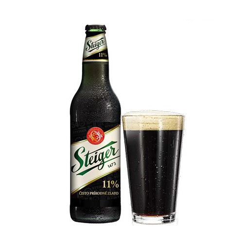 Bia Steiger đen 4,5% Tiệp – thùng 20 chai 500ml