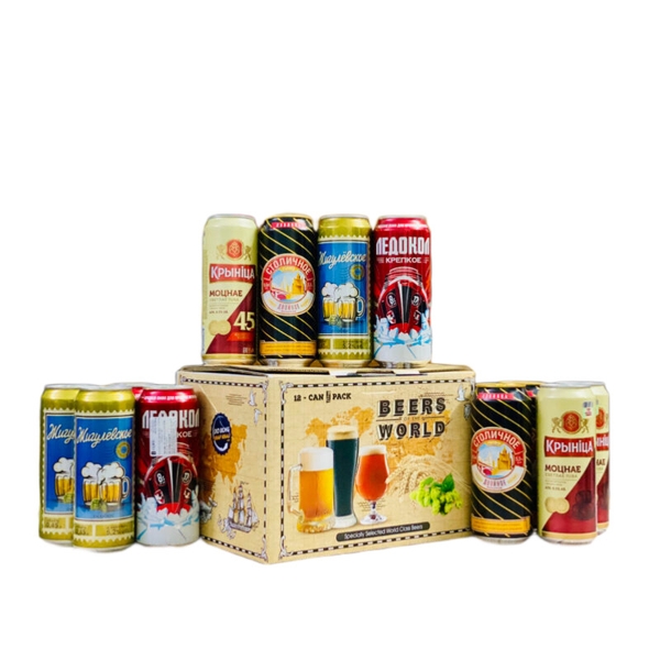 Hộp Quà bia Nga – 12 lon 500 ml