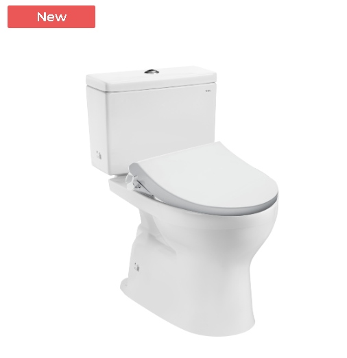 Bàn cầu TOTO, kèm nắp rửa lạnh CS302DE4 (Bàn cầu hai khối kèm nắp rửa cơ ECOWASHER TCW1211A)