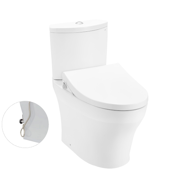 Bàn cầu TOTO, kèm vòi rửa nước lạnh CS838DE4 (nắp rửa nước lạnh TCW1211A)