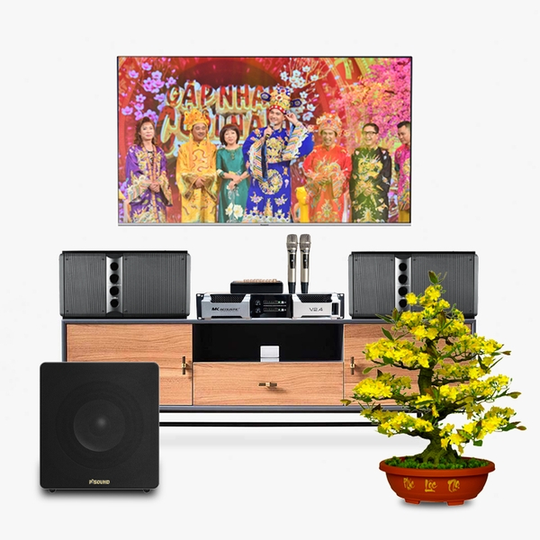 Dàn karaoke LA030 (Loa Wharfedale Pro 5090 + Loa P'Sound SUB-12AL + Đẩy MK Acoustic V2.4 + Micro Acnos Mi30)