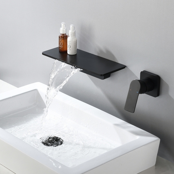 Vòi chậu lavabo, vòi bồn tắm âm tường màu đen DAELIM DL-600018B