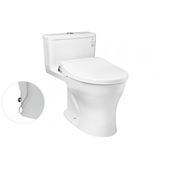 BÀN CẦU TOTO, KÈM NẮP RỬA CƠ MS855DE2 (  VÒI RỬA NƯỚC LẠNH TCW07S )