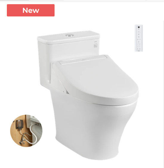 Bàn cầu TOTO, kèm nắp rửa điện tử WASHLET - MS857DW14