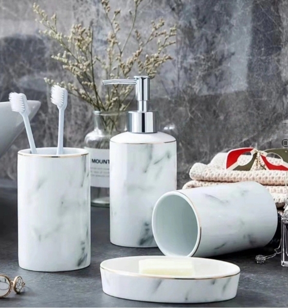 Bộ phụ kiện sứ đặt bàn đá S08