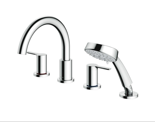 Vòi xả bồn TOTO nóng lạnh kèm sen tắm (4 lỗ) TBS01202BA