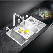 Chậu rửa bát Geler GL-7643 có máy rửa chén cốc . Lắp âm bàn đá .