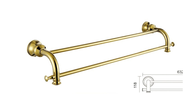 THANH VẮT KHĂN ĐÔI MẠ VÀNG 88002