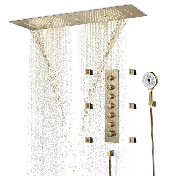 Sen tắm nhiệt độ âm trần màu vàng Daelim HI1530504 (Vàng bóng hoặc vàng mờ, bát 300x900mm)