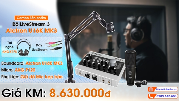 Combo thiết bị thu âm LiveStream U16K MK3