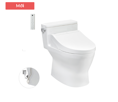 Bàn cầu một khối TOTO, kèm nắp rửa điện tử MS188VKW14/T53P100VR