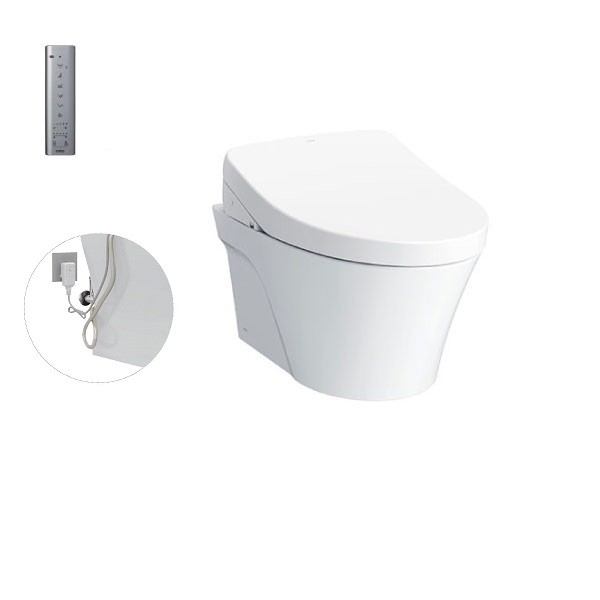Bàn cầu treo tường TOTO, kèm nắp rửa điện tử WASHLET: CW822RA/WH172A/TCF4911Z/MB170P#SS