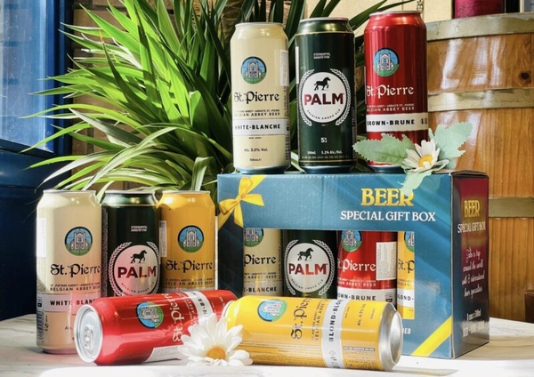 Hộp quà 8 lon bia St. Pierre & Palm Bỉ