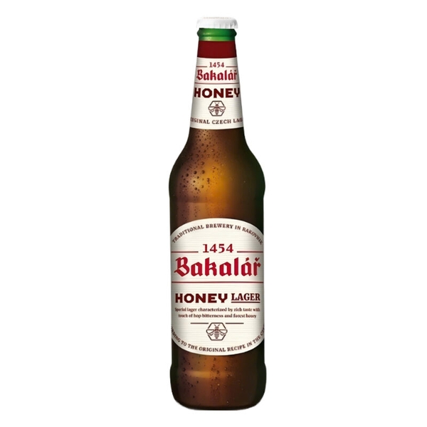 Bia Bakalar Honey Lager 5.8% Tiệp – Thùng 20 Chai 500ml