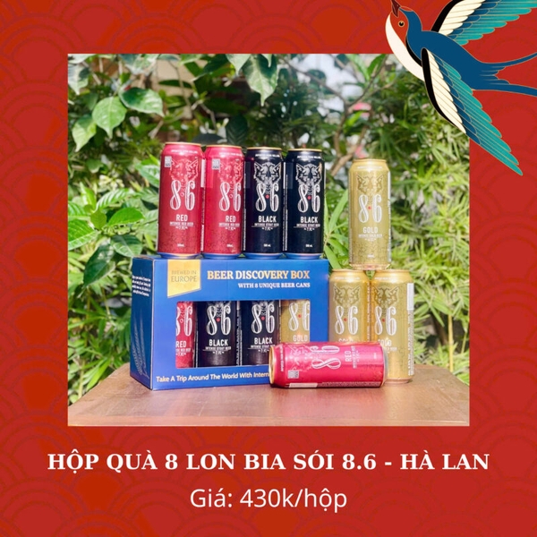 Hộp quà 8 lon bia Sói 8.6 Hà Lan