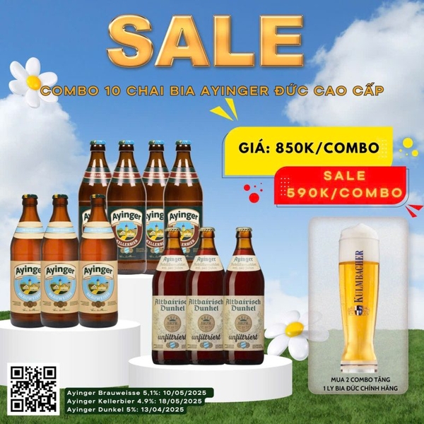 Combo 10 chai bia Ayinger Đức cao cấp
