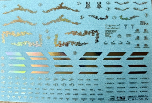 PHỤ KIỆN WATER DECAL GOLD HOLO cho HG BLACK KNIGHT SQUAD Cal-Re.A