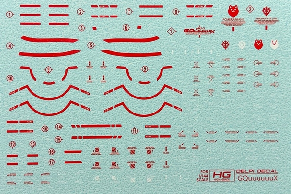 PHỤ KIỆN WATER DECAL cho HG GUNDAM GQuuuuuuX